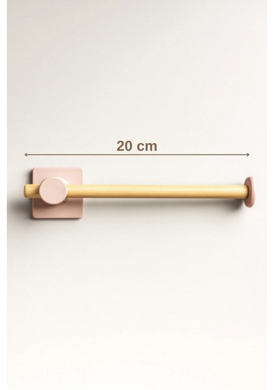 Kendiliğinden Yapışkanlı Bambu Tuvalet Kağıdı Tutucu 20 Cm Pembe