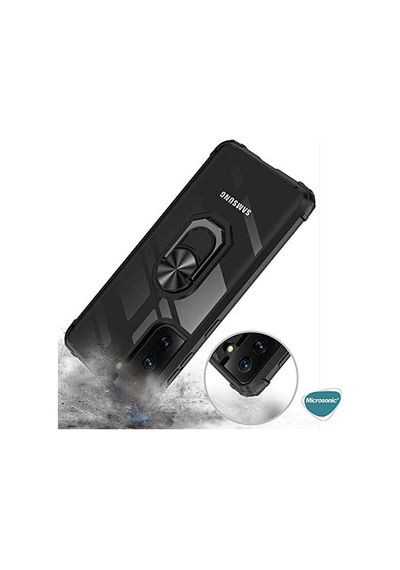 S21 Plus Için Kılıf Military Ring Holder Siyah Samsung Galaxy S21 Plus İle Uyumlu Kılıf - Siyah