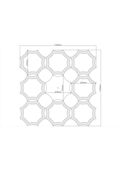 Motifpiyer Lamba Tavan Göbeği Modüler-8gen-eğri-52-9-parça-56cm