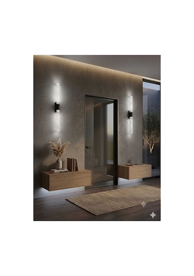 Bubblelight Large 51 Cm Modern Tasarım Led Aplik - Duvar Lambası - Siyah - Elektrikli - Beyaz Led Siyah Elektrikli 51