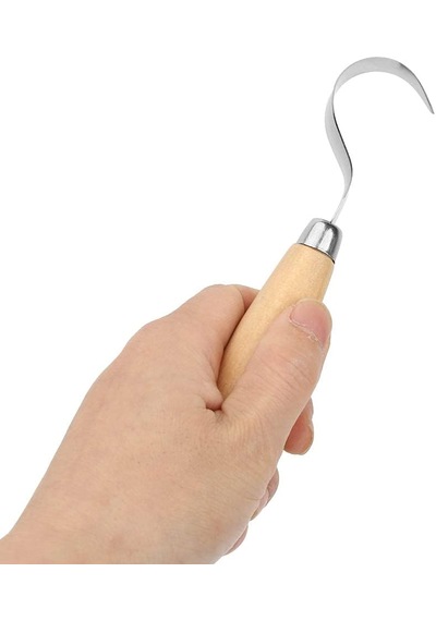 Ahşap Saplı 2'li Profesyonel Oyma Bıçak Seti İskarpela Paslanmaz Çelik Keskin Uçlu, Kanca Ve Düz Uçlu Ağaç Oyma Kalemi Hobi, Heykel Ve Detay İşçiliği İçin Ergonomik Tasarım El Aleti Seti