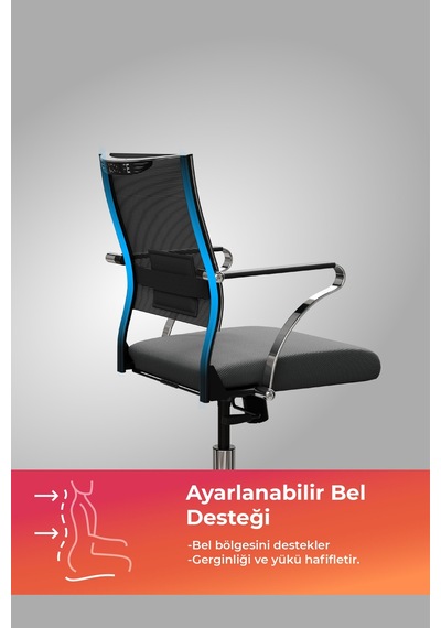 Ergolife Sit Air 24/7 M4-281k - Fileli, Krom, Tekerlekli, Toplantı, Ofis, Bekleme Sandalyesi - 697.5d.1.2a2 Siyah Ergolife Sit Air 24/7 M4-281k - Fileli, Krom, Tekerlekli, Toplantı, Ofis, Bekleme Sandalyesi - 697.5d.1.2a2 Siyah