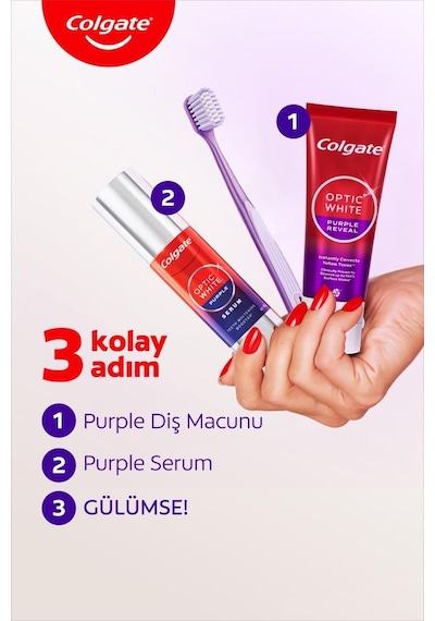 Optic White Purple Beyazlatıcı Set Diş Macunu 75 Ml +purple Serum 40 Ml+gentle Clean 2+1 Diş Fırçası
