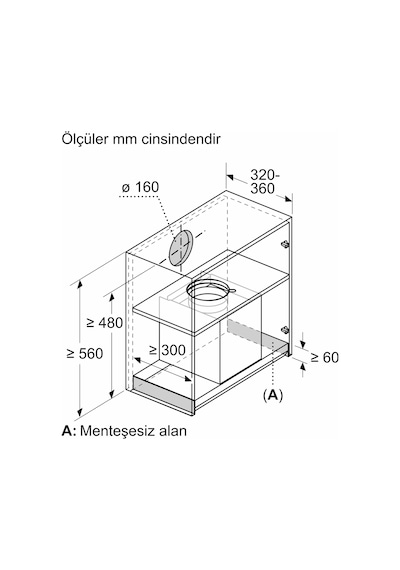 Siemens iQ300 LJ65BCC60 Tam Entegre 60 CM Cam Dekor Davlumbaz