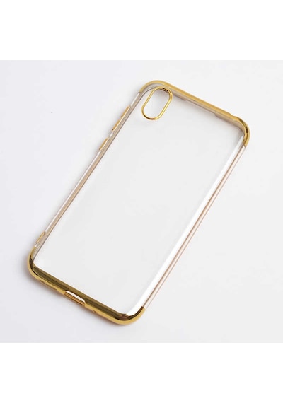 Huawei Y5 2019 / Honor 8s Kılıf Dört Köşeli Lazer Silikon Kılıf Gold