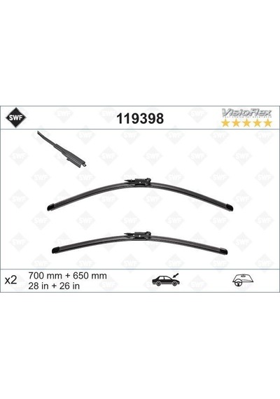 Valeo 119398 Silecek Süpürgesi Takımı 700mm / 650mm Mercedes Vıto W639 03 Swf A6398200200