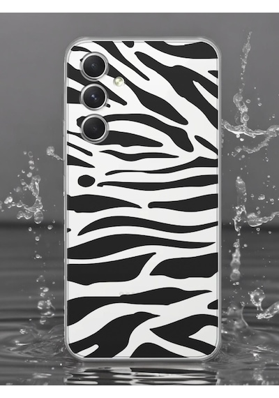 Samsung Uyumlu A24 Zebra Tasarımlı Şeffaf Telefon Kılıfı Çok Renkli