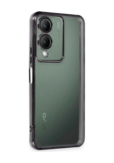 Vivo Y17s Kılıf Razer Lensli Silikon - Siyah 0.2M-Çok Renkli