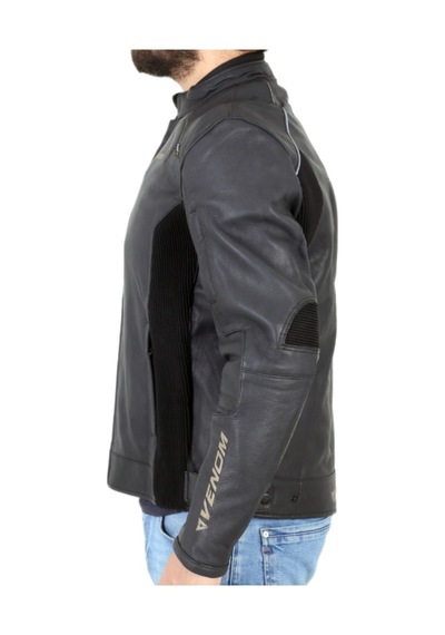 Venom Motosiklet Montu Deri 3 Mevsim Leather Racing Mont Black-red