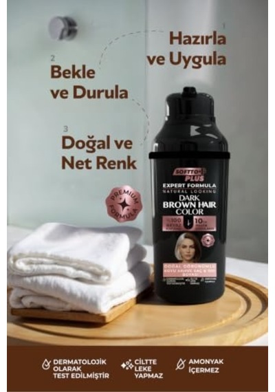 Expert Woman Beyaz Kapatıcı Şampuan Koyu Kahve Saç Boyası Amonyaksız Doğal Görünüm Diğer