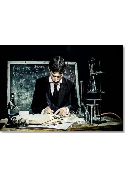 Cakasepetim Nikola Tesla Çalışma Masası Ahşap Mdf Tablo