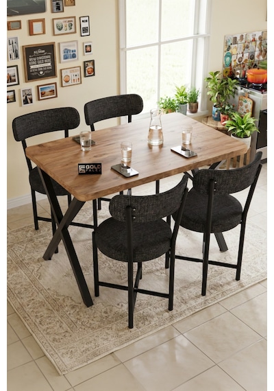 Mutfak Masası 4 Sandalyeli Set 110x70 Cm Modern Bahçe Cafe Masa Takımı 4 Kişilik Tedy 9881 Anstrasit Çok Renkli Mutfak Masası 4 Sandalyeli Set 110x70 Cm Modern Bahçe Cafe Masa Takımı 4 Kişilik Tedy 9881 Anstrasit Çok Renkli