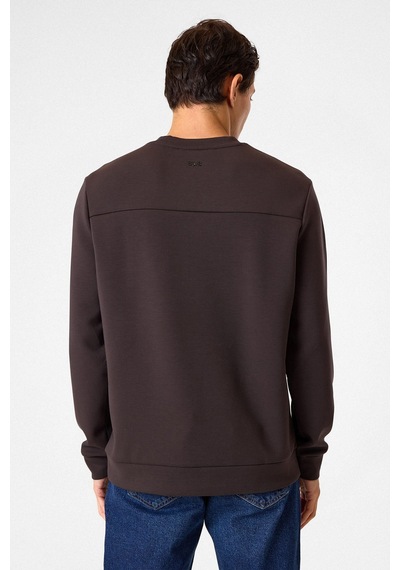 Backandbond Regular Fit Bisiklet Yaka Kahverengi Sweatshirt Koyu Kahverengi