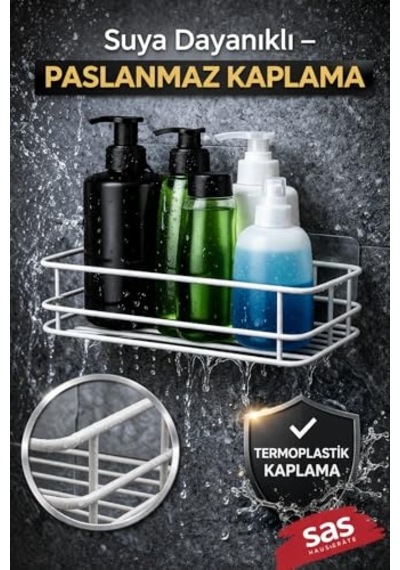 Yapışkanlı Duş Rafı, Delmeden Montaj Banyo Rafı, Paslanmaz Şampuanlık Organizer, Güçlü Yapışkanlı Duvar Ra Diğer