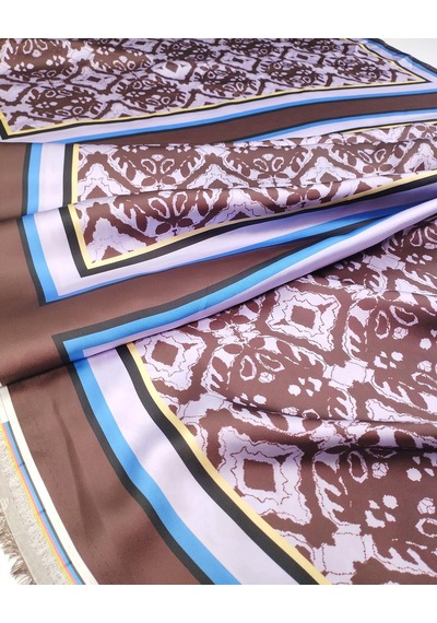 Lila Mor Twill Saten Kumaş Hafif Parlak Dökümlü 140x200cm-11840