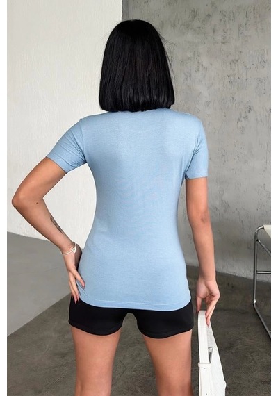 Armüz Rahat Ve Şık Kısa Kollu Bisiklet Yaka Likralı Viskon Penye Body Bebe Mavisi Armüz Rahat Ve Şık Kısa Kollu Bisiklet Yaka Likralı Viskon Penye Body Bebe Mavisi