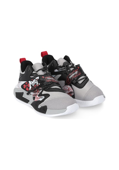 Slazenger Knıght I Unisex Çocuk Cırt Cırtlı Gri / Kırmızı Günlük Spor Ayakkabısı