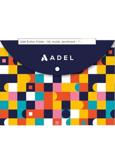 Adel A4 Desenli Çıtçıtlı Zarf Dosya-lacivert
