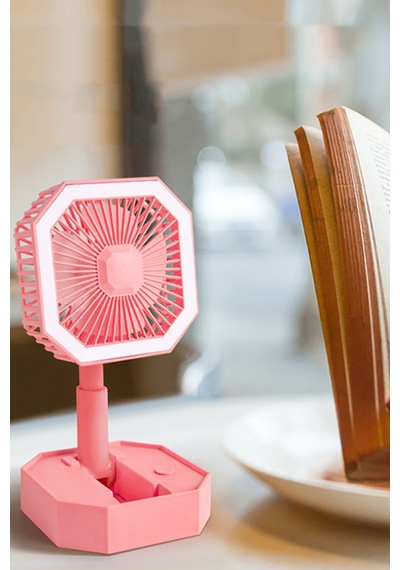 Ledli Katlanabilir Ergonomik Masa Üstü Fan Led Işıklı Güçlü Masa Üstü Katlanabilir Çanta Boy Fan
