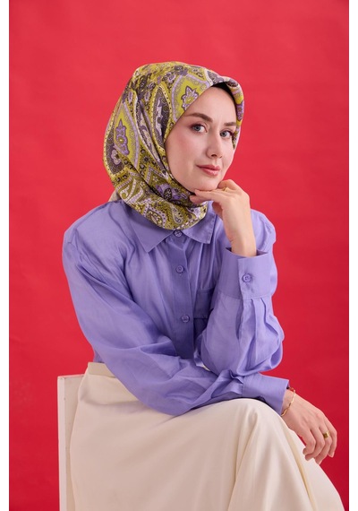 Silk Home Twill İpek Eşarp 11476-24 Asit, Butter Yellow, Lila, Mor, Beyaz, Haki