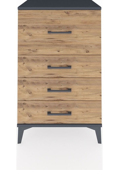 Hyperion Komodin 4 Çekmeceli 60x44x96 Antrasit-çam Antrasit