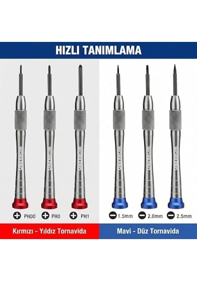 Wp200549 Profesyonel Saat Tornavida Seti, 6 Parça, S2 Manyetik, Elektronik Onarım