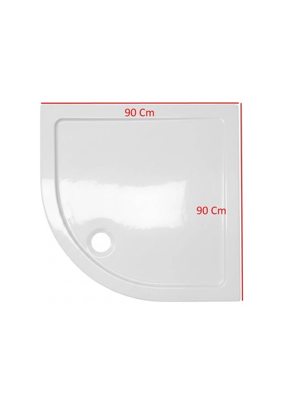 Pano - 90x90 Cm Oval Monoflat Duş Teknesi Beyaz - Optk000104-