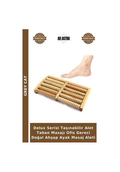 Delux Serisi Taşınabilir Alet Taban Masajı Ofis Gereci Doğal Ahşap Ayak Masaj Aleti Çok Renkli