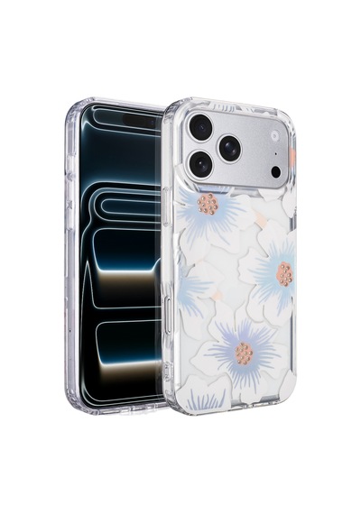Onegif Apple İphone 17 Pro/18 Pro Desina Magsafe Kapak - Desen 2 Beyaz
