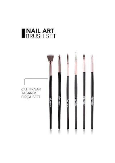 Flormar 6 Parça Nail Art Tırnak Fırçası Seti - Nail Art Brush Set - 022 - 8690604597871
