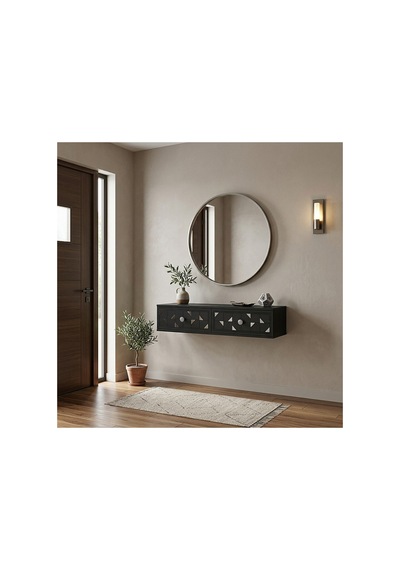Da1207as Moka Dresuar Ve Antre Rafı Antrasit-silver 120cm Antrasit - Gümüş
