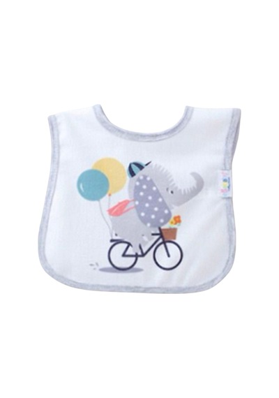 Ekebaby Desenli Baskılı Mama Önlüğü 11942 Gri