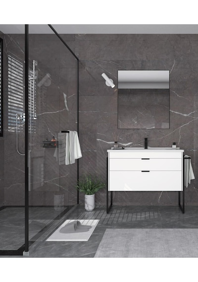 Orka Trio 80 Cm Mdf Çekmeceli Beyaz Ayaklı Banyo Dolabı Takımı Beyaz Orka Trio 80 Cm Mdf Çekmeceli Beyaz Ayaklı Banyo Dolabı Takımı Beyaz