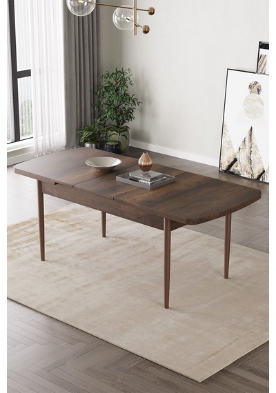 Fiona 80x132 Mdf Barok Masa Metal Ayaklı Açılabilir Üst Kalite Mutfak Masası Barok