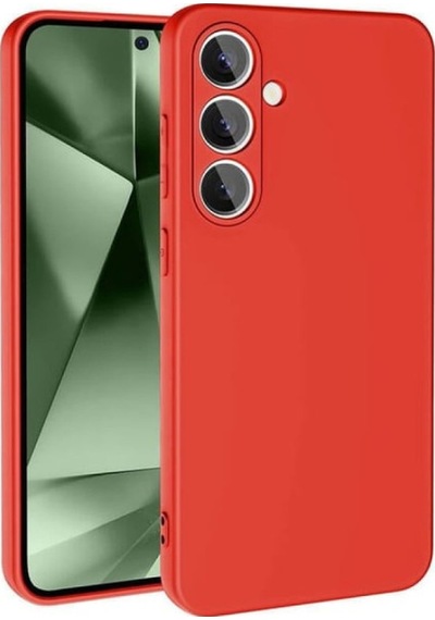 Samsung Galaxy Uyumlu - S24 Fe Kılıf Nano İçi Kadife Silikon - Kırmızı