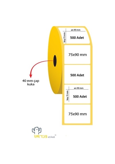 Kaktüs 75x90 Kuşe Barkod Etiket 500 Adet 1