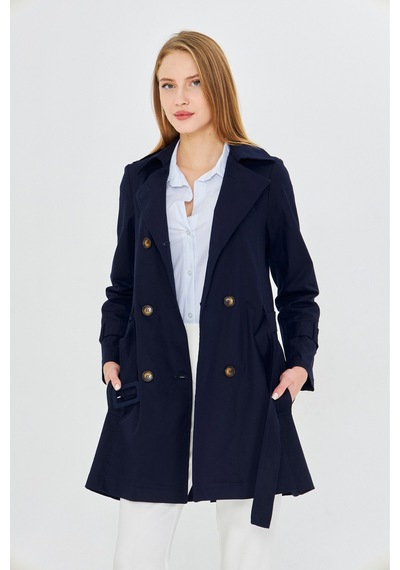 Pastelastore Esnek Pamuk Gabardin Kısa 80cm Omuz Apoletli Kemerli Kadın Trençkot 1120 Koyu Lacivert Pastelastore Esnek Pamuk Gabardin Kısa 80cm Omuz Apoletli Kemerli Kadın Trençkot 1120 Koyu Lacivert