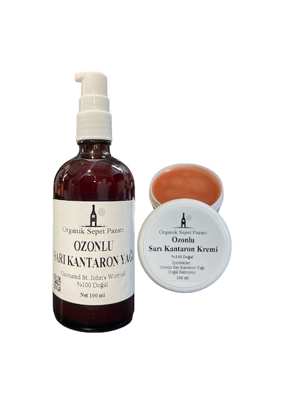 Organik Sepet Pazarı Ozonlu Sarı Kantaron Yağı 100 ML + Ozonlu Sarı Kantaron Kremi 100 ML