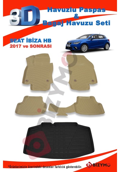 Seat Ibiza 2017 Ve Sonrası Bej Paspas Ve Bagaj Havuzu Seti Bej