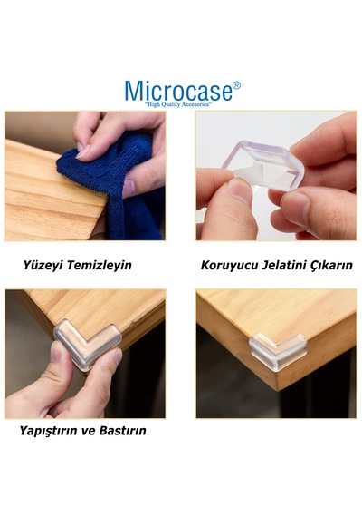 Bebekler İçin Silikon Eşya Masa Köşe Koruyucu Al4545 4 Adet Şeffaf