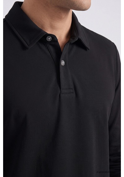 Tommy Life Siyah Rahat Form Basic Erkek Polo Yaka T-shirt - 88512