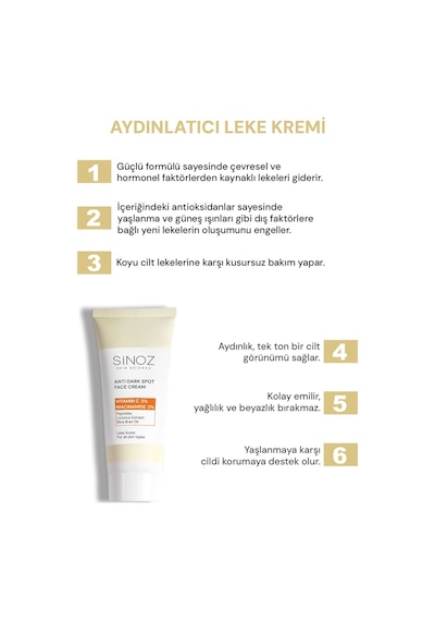 Sinoz %3 C Vitaminli Koyu Ton Eşitleyici Krem 40 ML