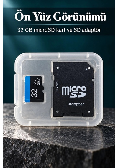 Şeffaf Kutulu 32 Gb Microsd Kart Ve Adaptör
