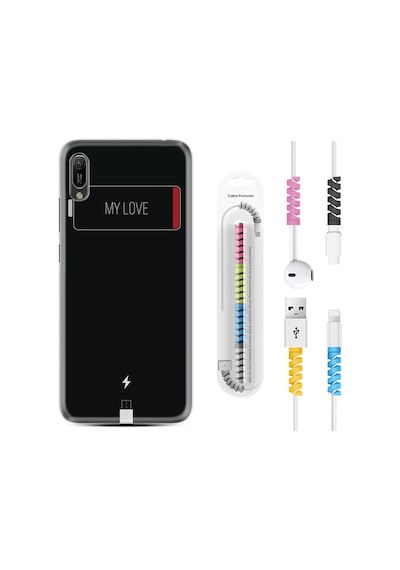 Huawei Y6 2019 Kılıf Kablo Koruyuculu My Love 1402