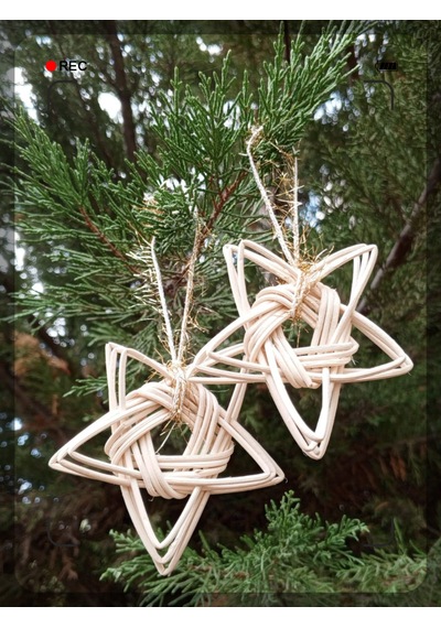 Noel Hediye Seti Agaç Süsleri 6 Lı Set Kutulu Hediyelik Bambu 10cm