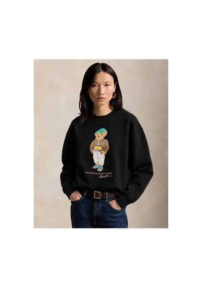 Polo Ralph Lauren Polo Bear Bisiklet Yaka Sweatshirt Siyah