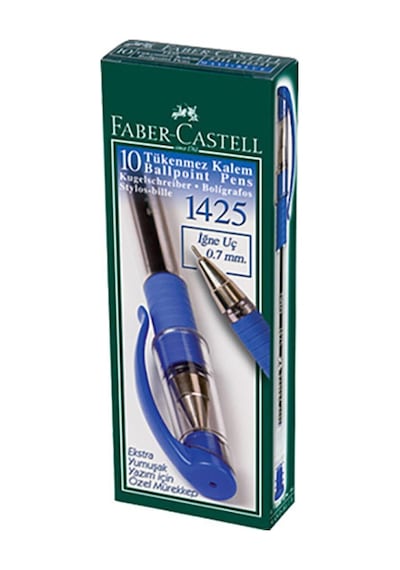 Faber Castel 10 Lu Paket Mavi 1425 Iğne Uçlu Tükenmez Kalem Çok Renkli