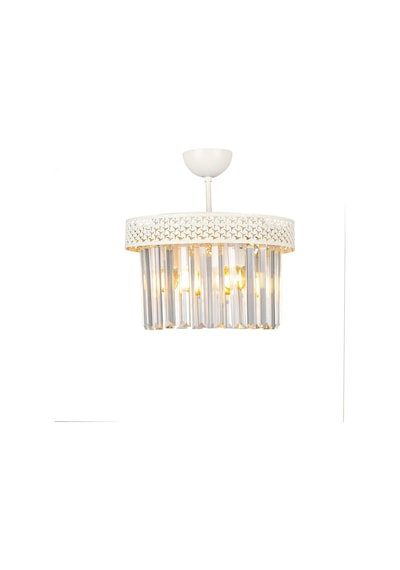 Begüsa Sitrus 3.lü Beyaz Lux Kristal Taşlı Avize