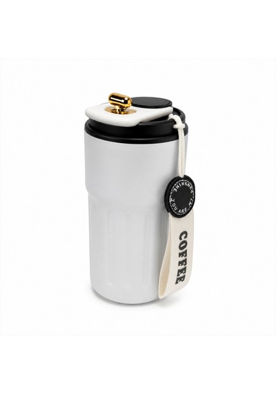 Mahmood Coffee Dereceli Beyaz Termos 440 Ml