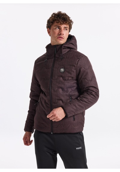 Discovery Expedition Koyu Mürdüm Erkek Kapüşon Relaxed Baskılı Mont D4wm-mnt3316